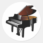 Grand Piano Classic Round Sticker
