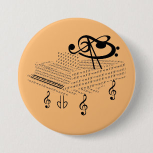 Grand piano, classical music, button