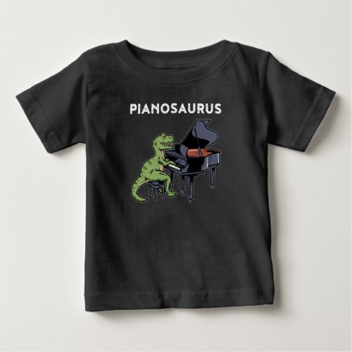 Grand Piano Gift Kids Pianist Dinosaur Music Piano Baby T_Shirt