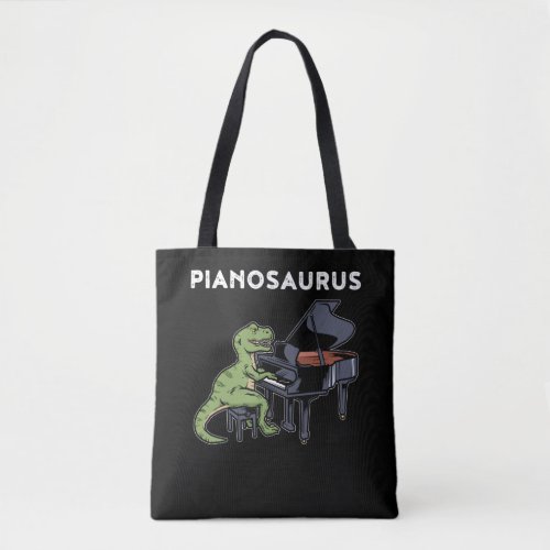 Grand Piano Gift Kids Pianist Dinosaur Music Piano Tote Bag