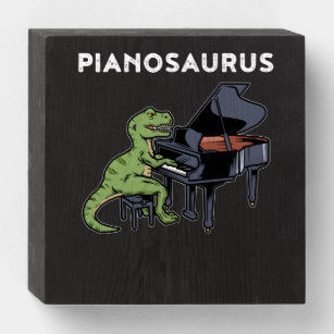 Grand Piano Gift Kids Pianist Dinosaur Music Piano Wooden Box Sign