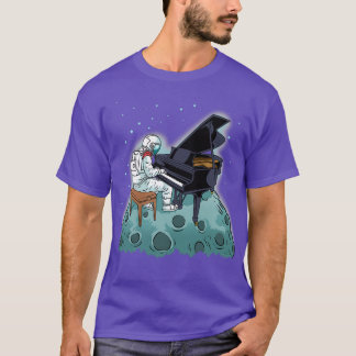 Grand Piano Gift Kids Pianist Gift Astronaut Music T-Shirt