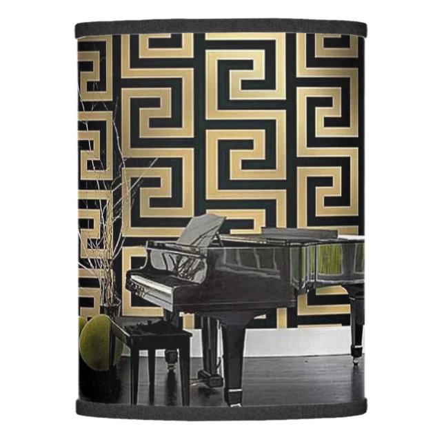 Grand Piano Greek Key Classical Lamp Shade (Front)
