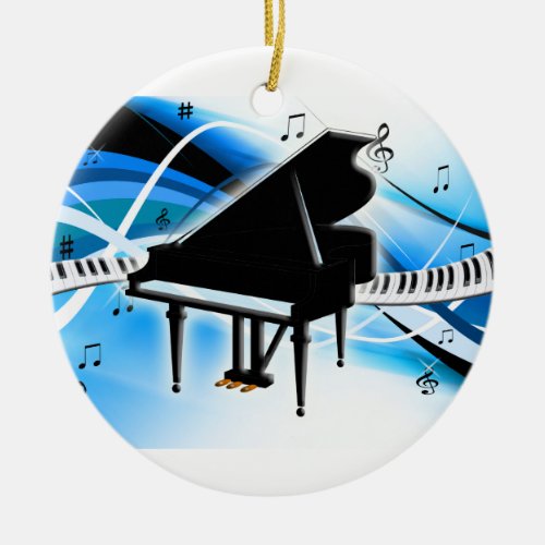 Grand Piano Keyboard Christmas Ornament
