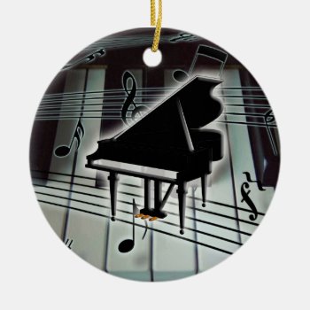 Grand Piano Keyboard Christmas Xmas Ornament by dreamlyn at Zazzle
