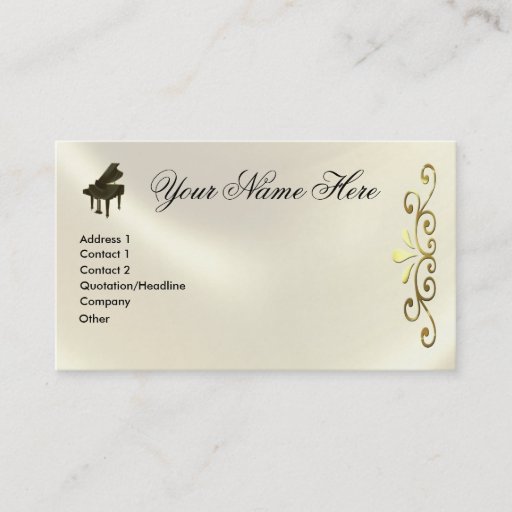 Customizable Grand Piano Keyboard Music Notes  and G-Clef Business Card Template