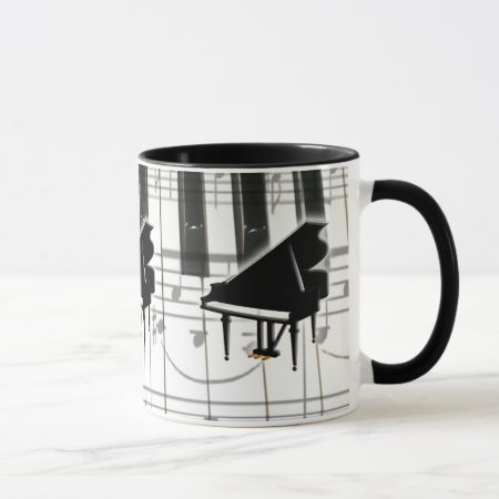 Grand Piano Keyboard & Notes Mug