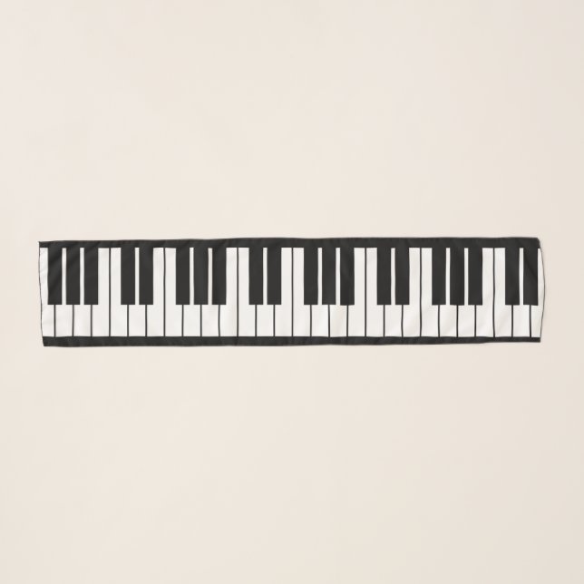 Grand piano keys chiffon scarf for pianist (Front (Horizontal))