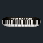 Grand piano keys custom design skateboard deck<br><div class="desc">Grand piano keys custom design skateboard deck. Cool wooden skate board design for boys and girls. Fun Birthday gift idea for kids. Personalize with custom name, funny quote or monogram letters. Awesome Birthday gift idea for children, son, grandson, nephew, cousin, daughter, sister, brother, friends etc. Modern typography template. Black and...</div>