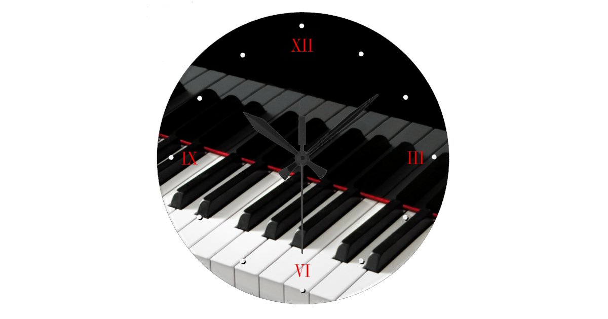 Grand Piano Keys Wall Clock