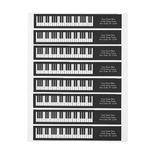 Grand piano keys wraparound return address labels