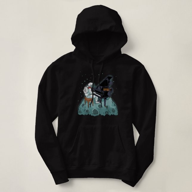 Grand Piano Kids Pianist Gift Astronaut Music Pian Hoodie (Design Front)
