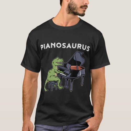 Grand Piano Kids Pianist Gift Dinosaur Music Piano T_Shirt