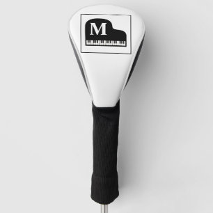 Grand Piano Monogram Pianist Black and White Golf Head Cover