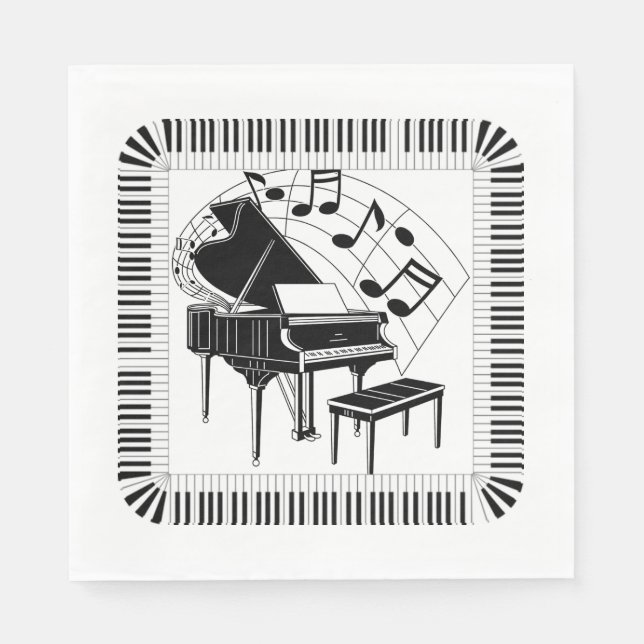 Grand Piano Music Celebration Napkins (Front)