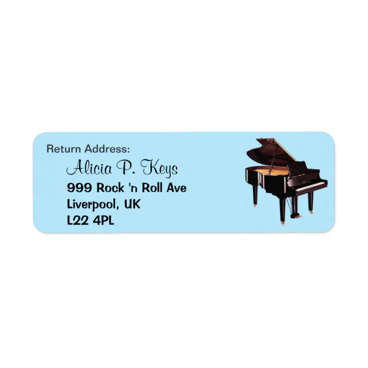 GRAND PIANO Music Lovers Return Address Labels | Zazzle