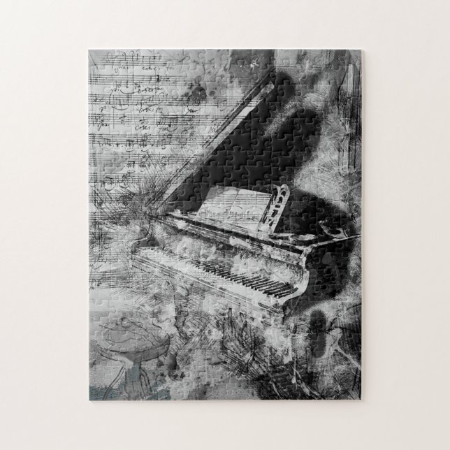 Grand Piano Music Notes Musician Jigsaw Puzzle (Vertical)
