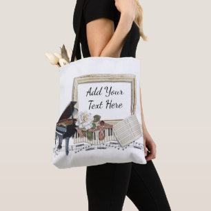 Grand Piano Music Rose Tote Bag