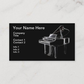 Grand Piano Musical Classical Instrument Business Card by Aurora_Lux_Designs at Zazzle