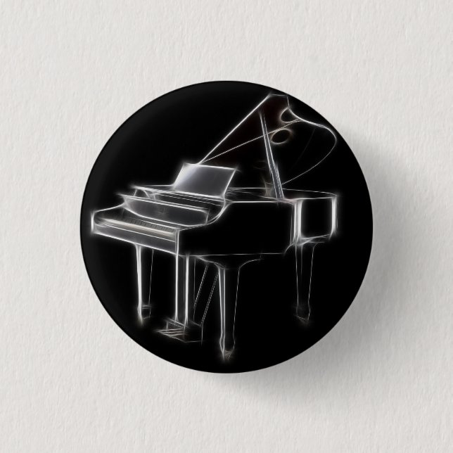 Grand Piano Musical Classical Instrument Pinback Button (Front)