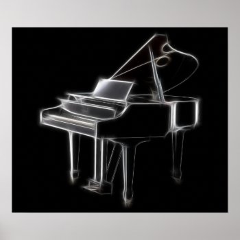 Grand Piano Musical Classical Instrument Poster by Aurora_Lux_Designs at Zazzle