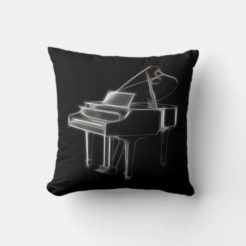 Grand Piano Musical Classical Instrument Throw Pillow