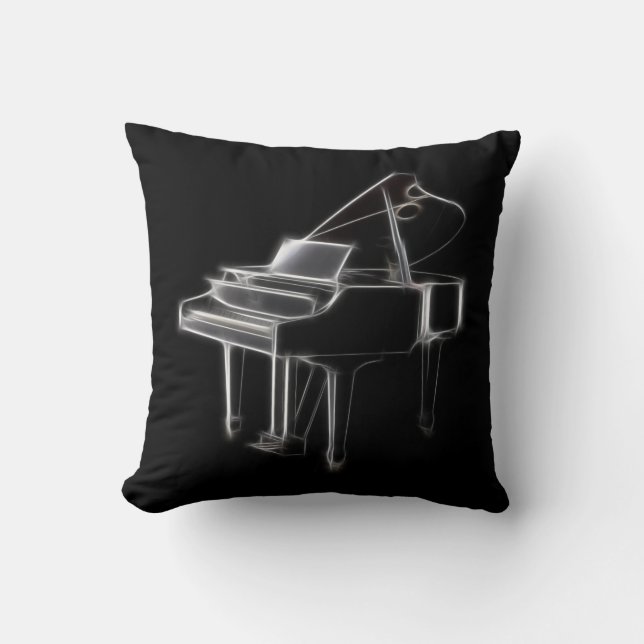 Grand Piano Musical Classical Instrument Throw Pillow (Front)