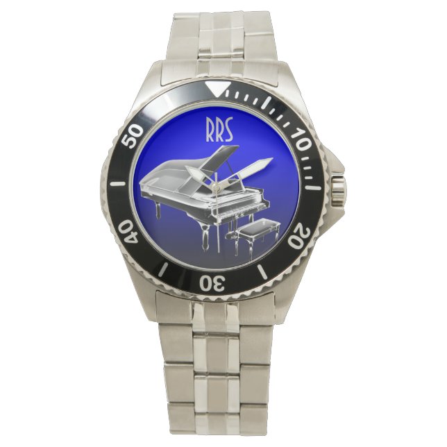 Grand Piano Personalized Monogram Gift Watch (Front)