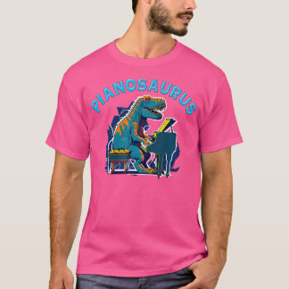Grand Piano Pianist Dinosaur T Rex Music Pianosaur T-Shirt