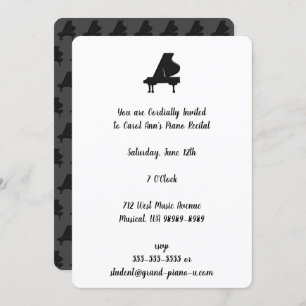 Grand Piano Recital Repeating Back Elegant Invitation