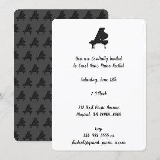 Grand Piano Recital Repeating Back Elegant Invitation