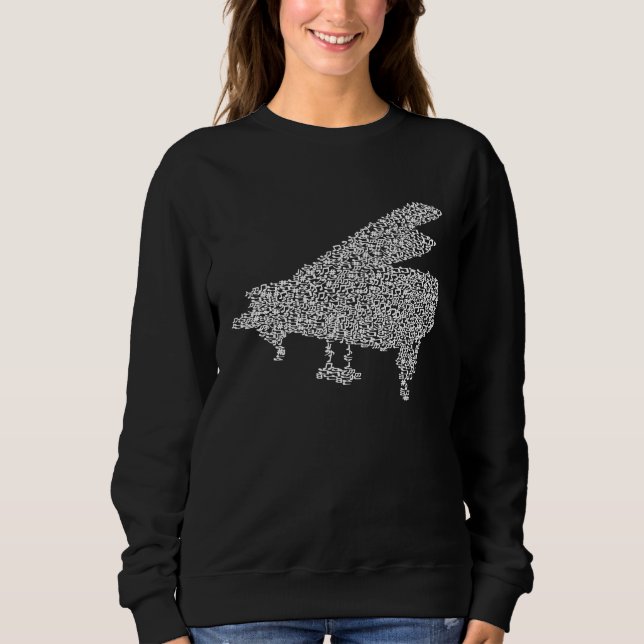 Grand Piano Silhouette Made from Music Notes  Prem Sweatshirt (Front)