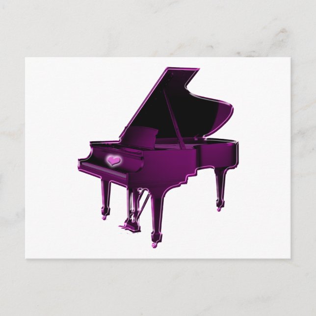 Grand Piano With Heart Postcard (Front)