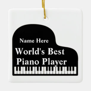 Grand Piano World's Best Piano Player Ceramic Ornament