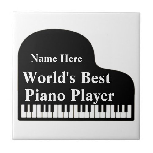 Grand Piano Worlds Best Piano Player  Ceramic Tile