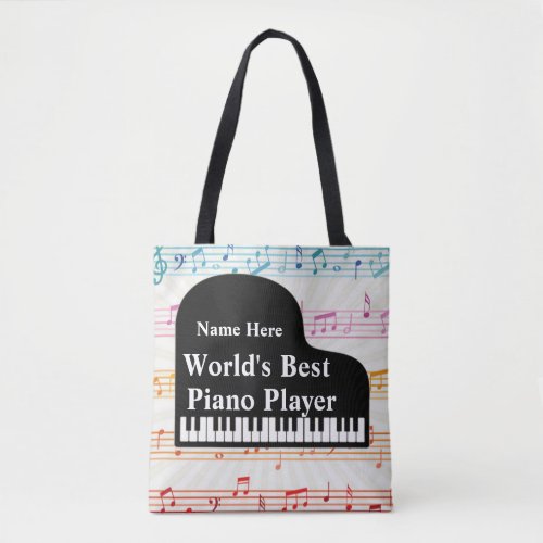 Grand Piano Worlds Best Piano Player music notes Tote Bag