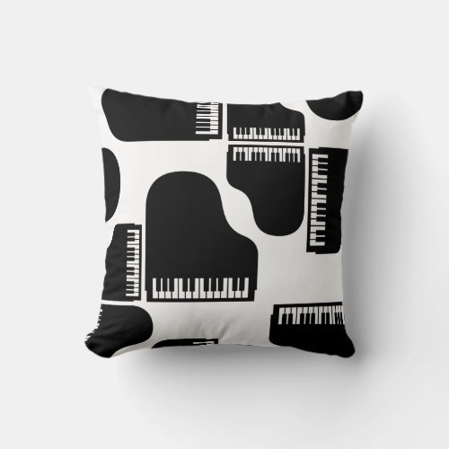 Grand Pianos Music Themed Piano Art CUSTOM COLOR Throw Pillow