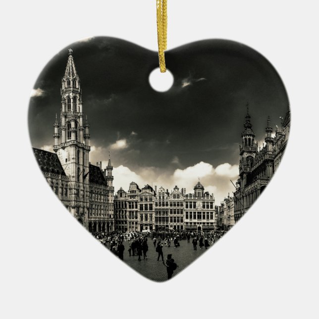 Grand-Place, Brussels, Belgium Ceramic Ornament (Front)