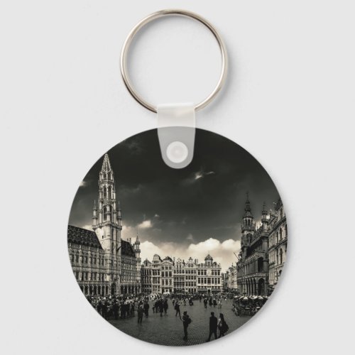 Grand_Place Brussels Belgium Keychain