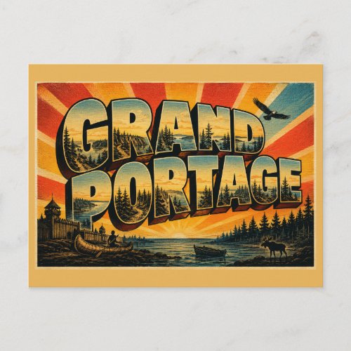 Grand Portage National Monument MN Vintage Travel Postcard