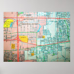 Grand Prairie, Tx Vintage Map Poster at Zazzle