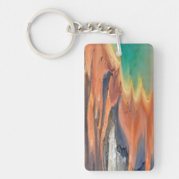 Grand Prismatic Spring Runoff Keychain by usyellowstone at Zazzle