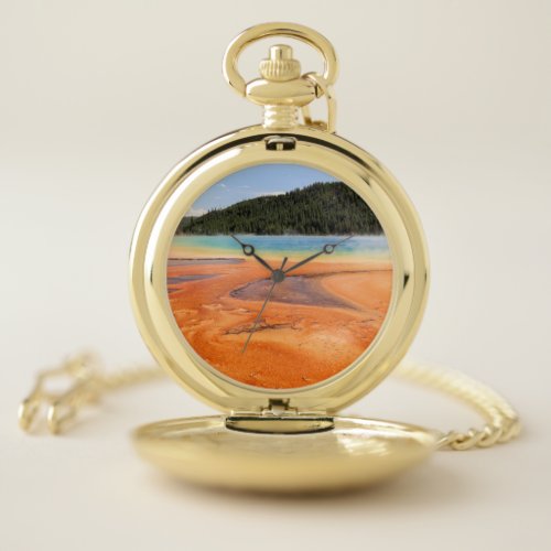 Grand Prismatic Spring Yellowstone National Park Pocket Watch