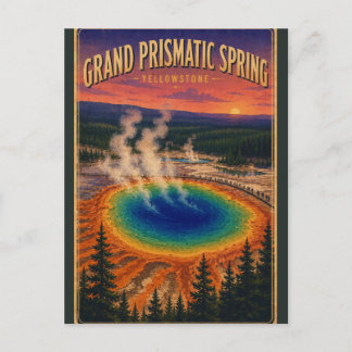 Grand Prismatic Spring Yellowstone Vintage Travel Postcard