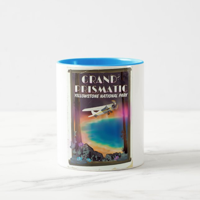 Grand Prismatic, Yellowstone National Park, USA Two-Tone Coffee Mug (Center)