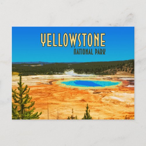 Grand Prismatic Yellowstone National Park Vintage Postcard