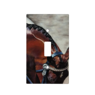 Grand Prix dressage horse bay riding Light Switch Cover