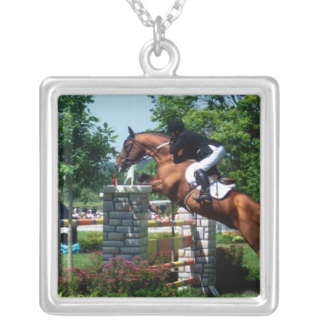 Grand Prix Horse  Sterling Silver Necklace (Front)