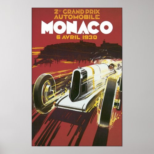 Grand Prix Monaco Avril 1930 Poster