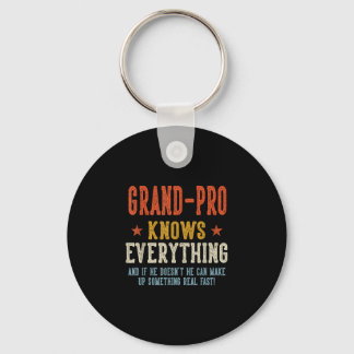 Grand-pro knows everything father's day retro keychain